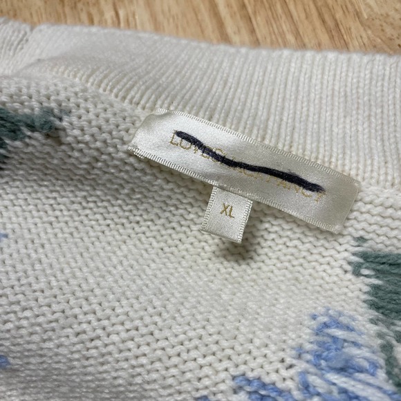 LOVESHACKFANCY Boscom Cardigan Floral Jacquard Knit Sweater Size XL 0071 - Picture 8 of 13